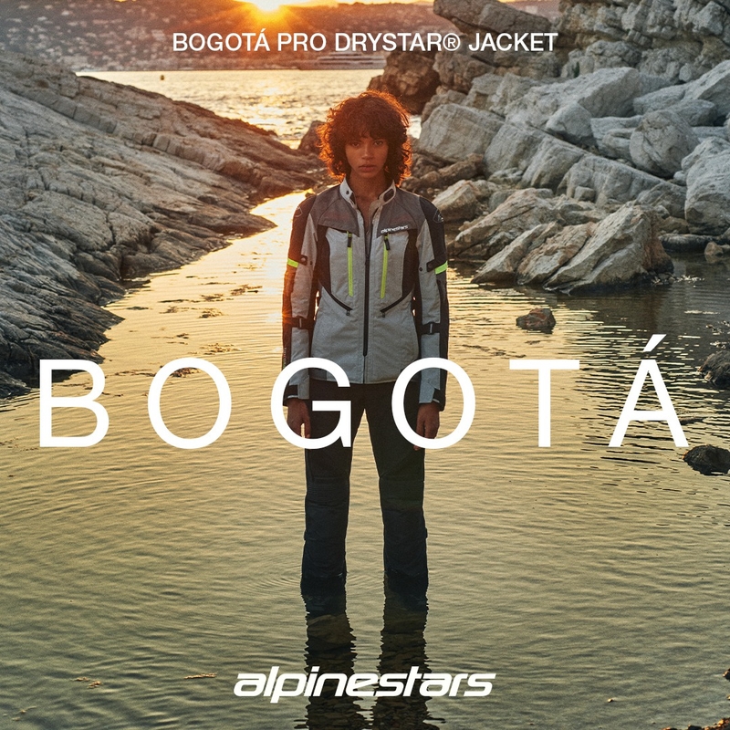 Alpinestars Stella Bogota PRO Drystar Damen Motorradjacke grau-schwarz-neongelb