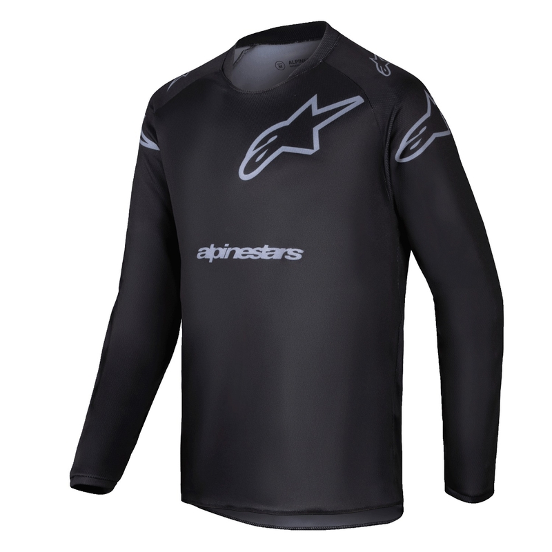 Kinder-Motocross-Trikot Alpinestars Racer Graphite schwarz