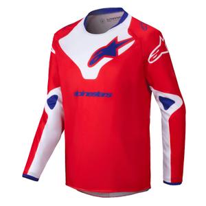Kinder-Motocross-Trikot Alpinestars Racer Veil rot-weiß