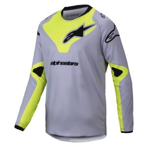 Kinder-Motocross-Trikot Alpinestars Racer Veil grau-fluo gelb