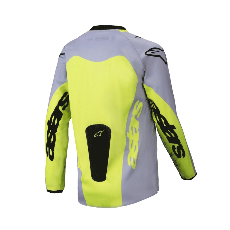 Kinder-Motocross-Trikot Alpinestars Racer Veil grau-fluo gelb