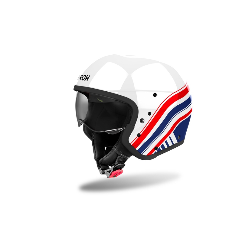 Modularer Motorradhelm Airoh J110 Eon glänzend weiß-blau-rot