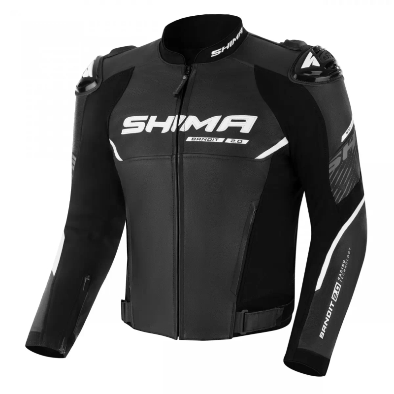 Shima Bandit 2.0 Leder-Motorradjacke schwarz