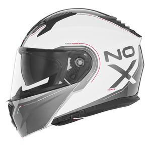 Klappbarer Motorradhelm NOX N968 Tomak weiß-schwarz