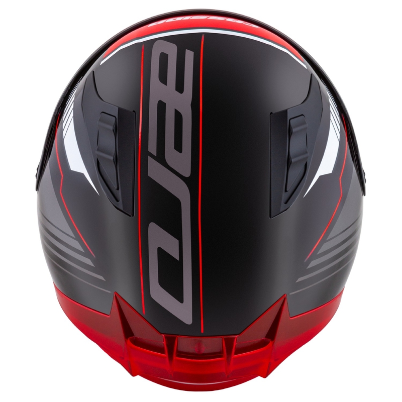 Cassida Aero Drome Integral-Motorradhelm Schwarz-Rot-Weiß-Grau