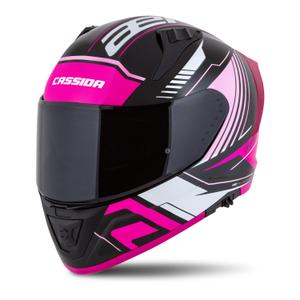 Cassida Aero Drome schwarz-rosa-weißer Integral-Motorradhelm