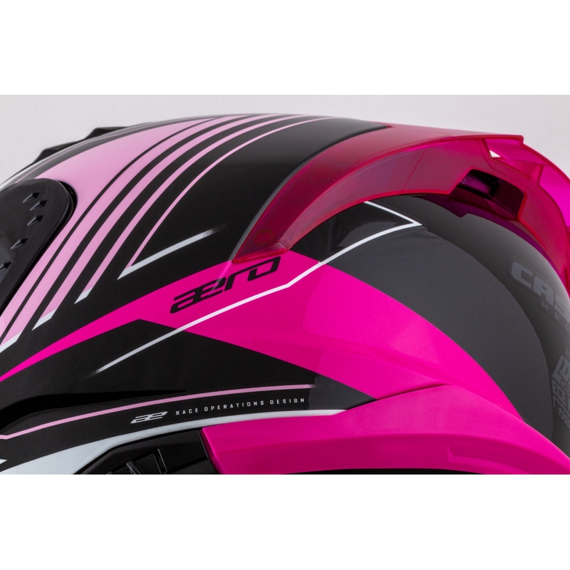 Cassida Aero Drome schwarz-rosa-weißer Integral-Motorradhelm