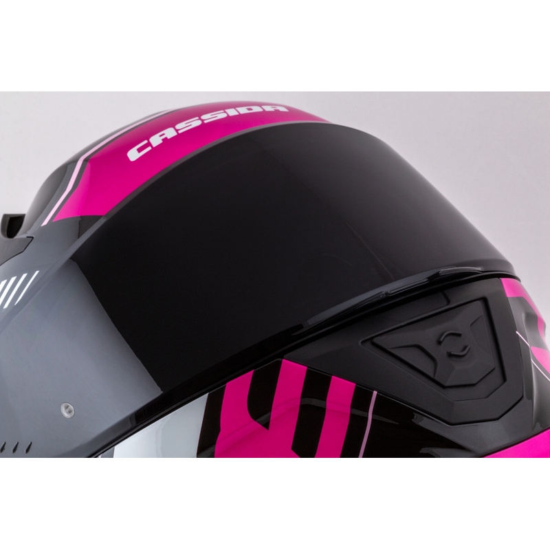 Cassida Aero Drome schwarz-rosa-weißer Integral-Motorradhelm