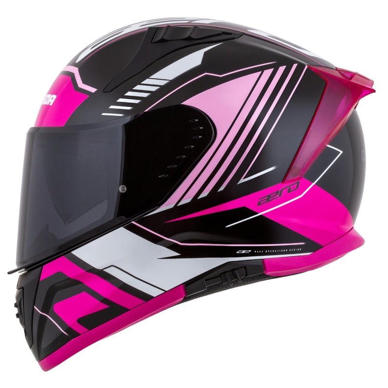 Cassida Aero Drome schwarz-rosa-weißer Integral-Motorradhelm