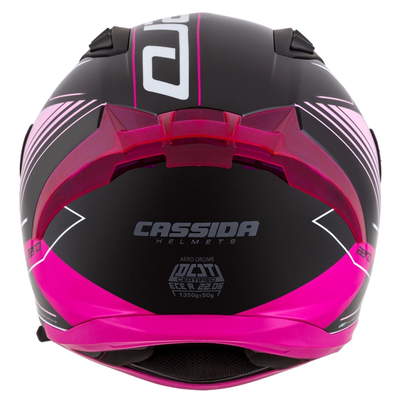 Cassida Aero Drome schwarz-rosa-weißer Integral-Motorradhelm
