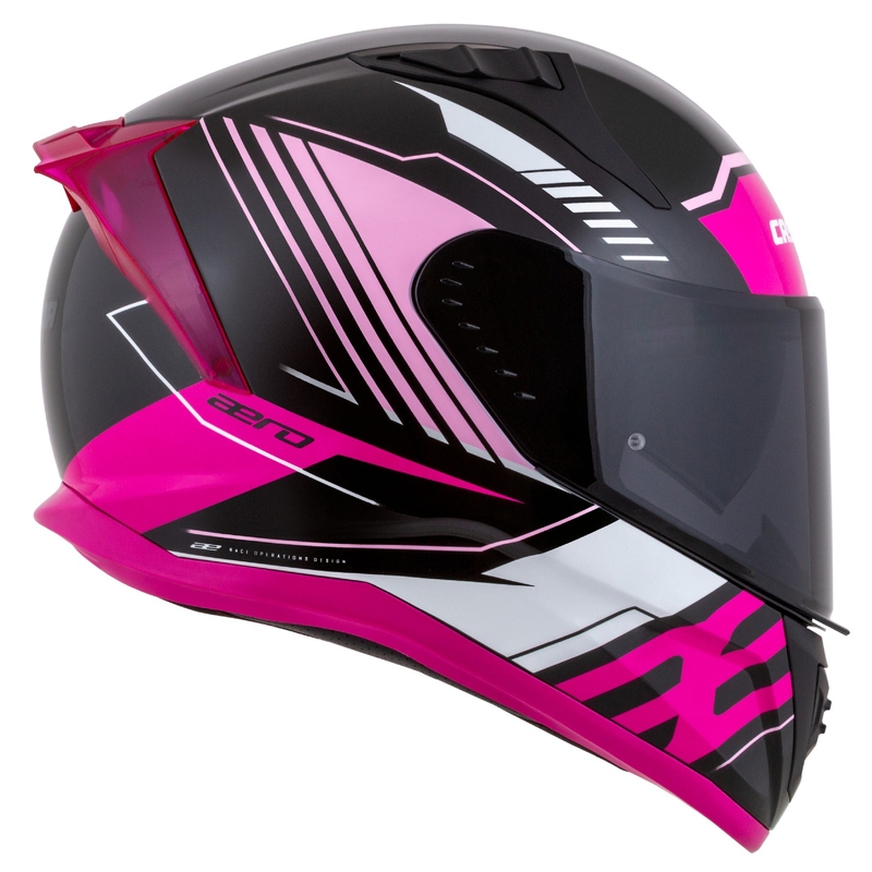 Cassida Aero Drome schwarz-rosa-weißer Integral-Motorradhelm