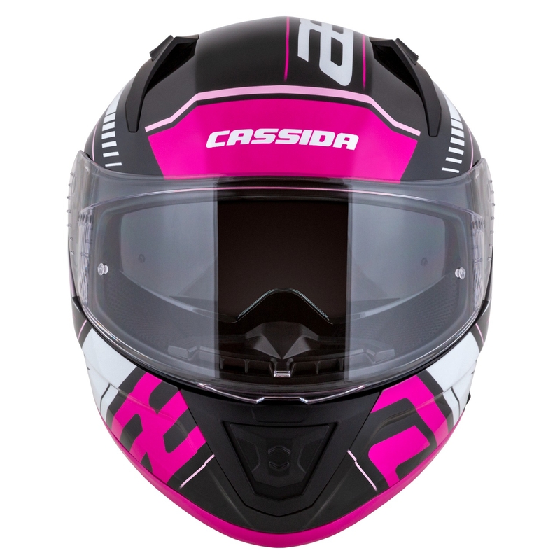 Cassida Aero Drome schwarz-rosa-weißer Integral-Motorradhelm