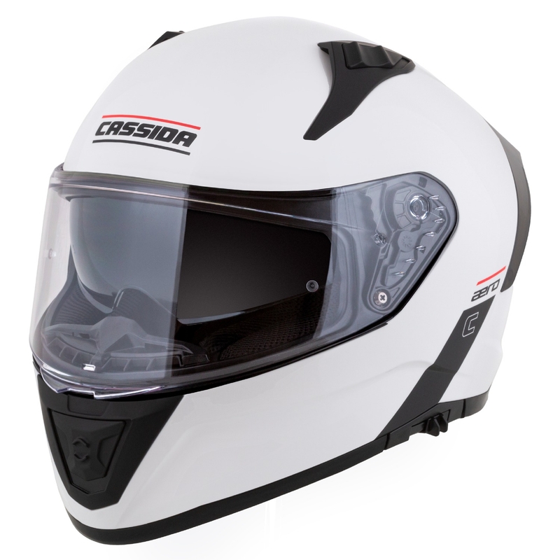 Cassida Aero Integral-Motorradhelm mattweiß-schwarz