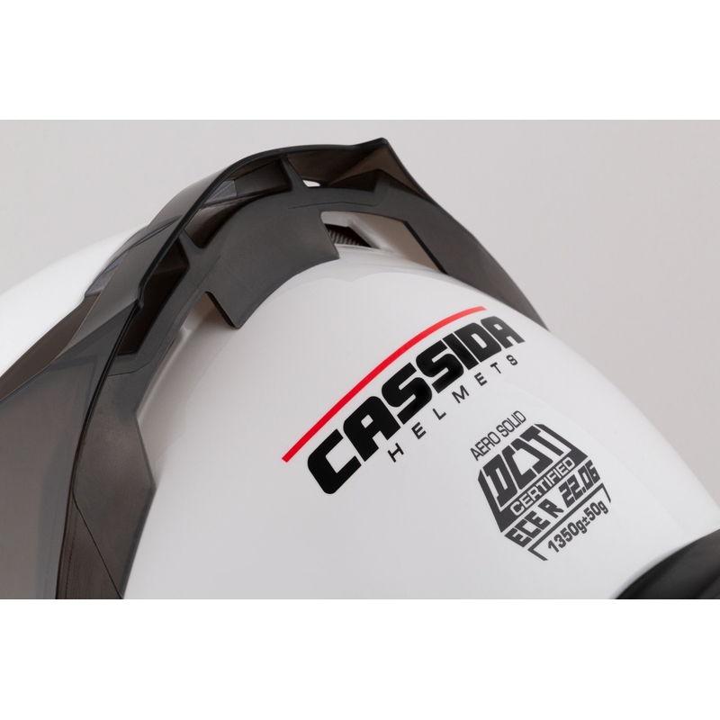 Cassida Aero Integral-Motorradhelm mattweiß-schwarz
