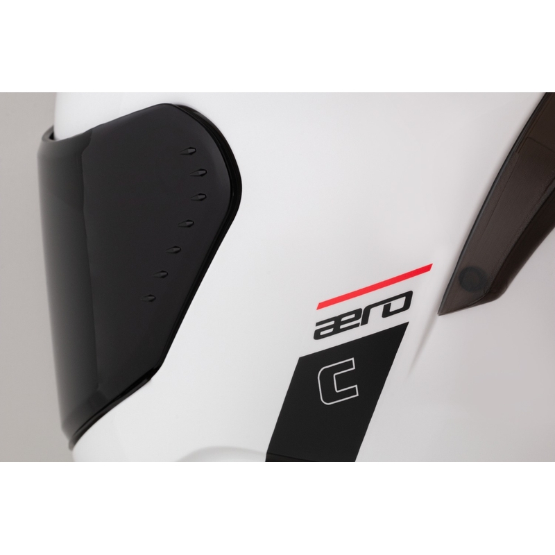 Cassida Aero Integral-Motorradhelm mattweiß-schwarz