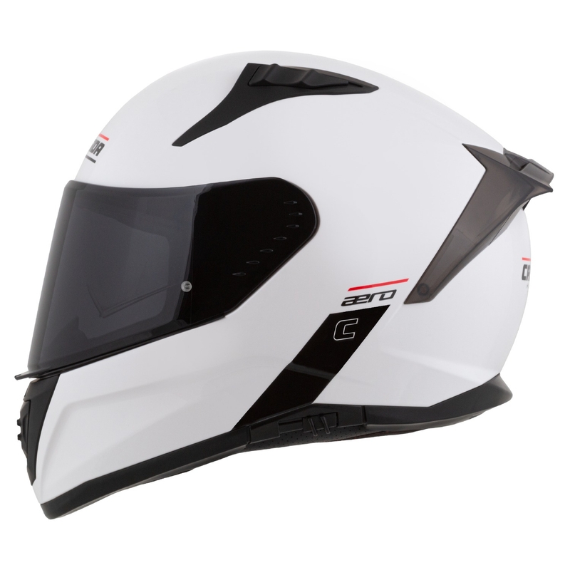 Cassida Aero Integral-Motorradhelm mattweiß-schwarz