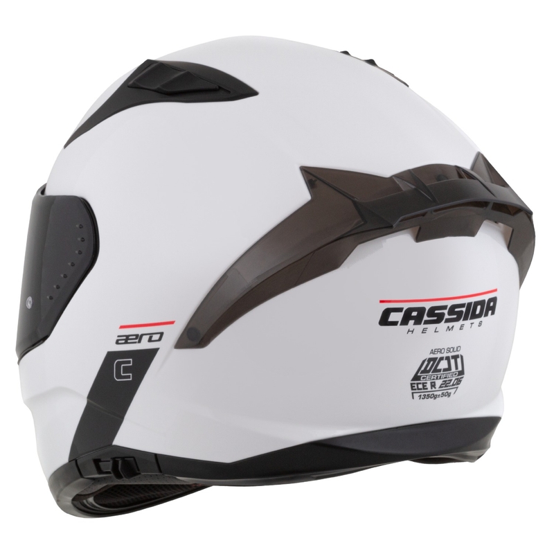 Cassida Aero Integral-Motorradhelm mattweiß-schwarz