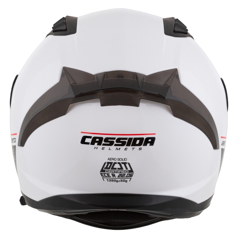 Cassida Aero Integral-Motorradhelm mattweiß-schwarz