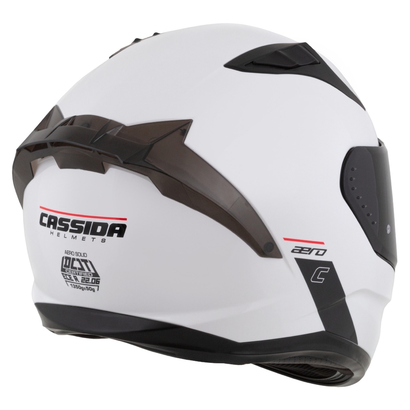Cassida Aero Integral-Motorradhelm mattweiß-schwarz