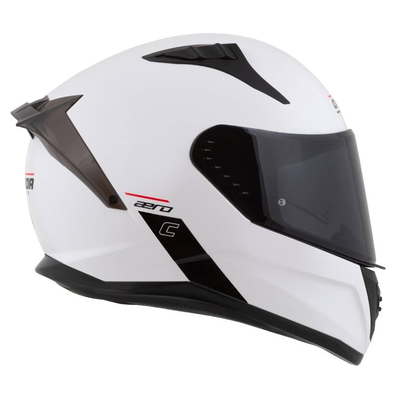 Cassida Aero Integral-Motorradhelm mattweiß-schwarz