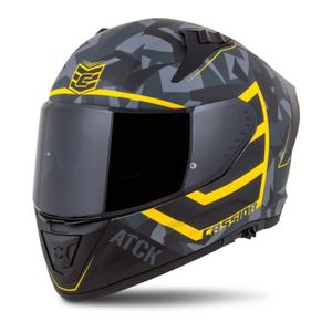 Integrierter Motorradhelm Cassida Aero camo grau-schwarz-fluo gelb