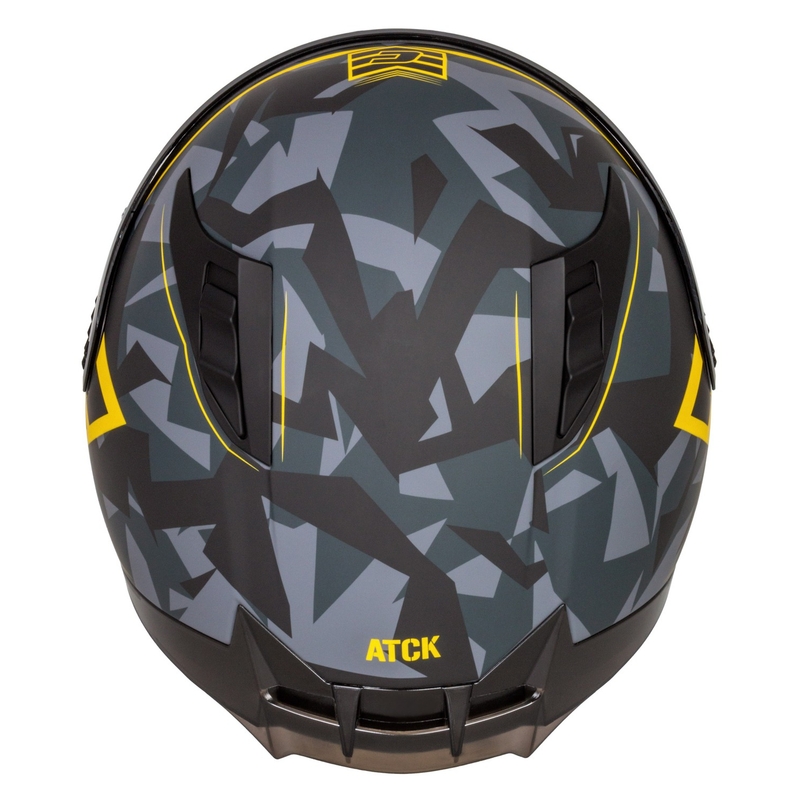 Integrierter Motorradhelm Cassida Aero camo grau-schwarz-fluo gelb
