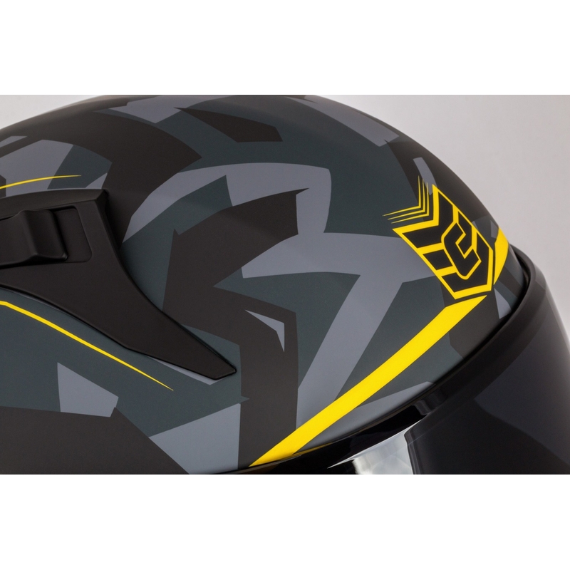 Integrierter Motorradhelm Cassida Aero camo grau-schwarz-fluo gelb