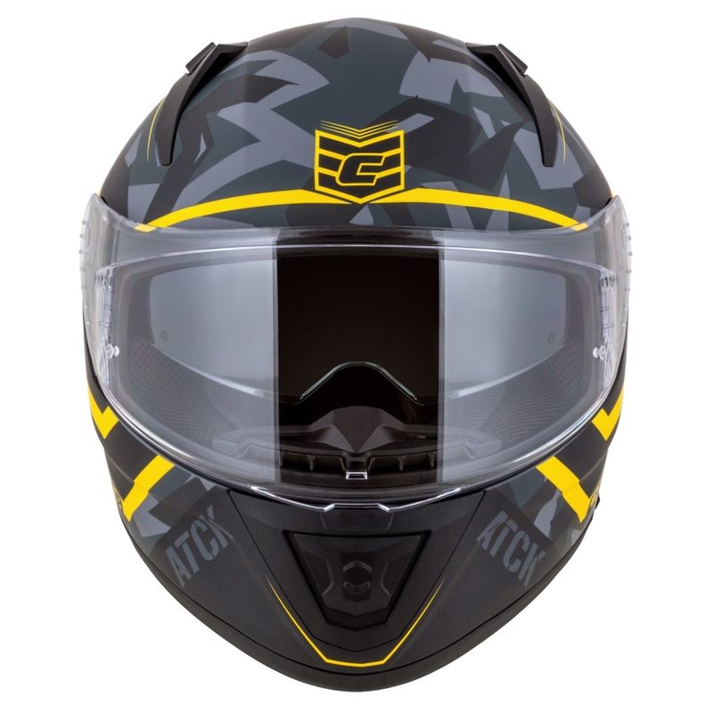 Integrierter Motorradhelm Cassida Aero camo grau-schwarz-fluo gelb