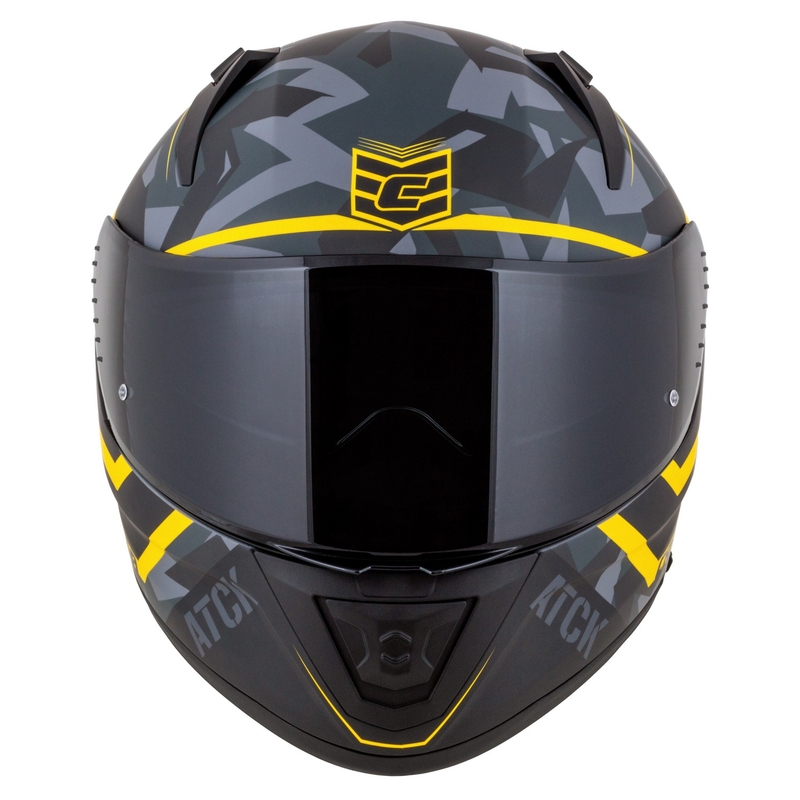 Integrierter Motorradhelm Cassida Aero camo grau-schwarz-fluo gelb