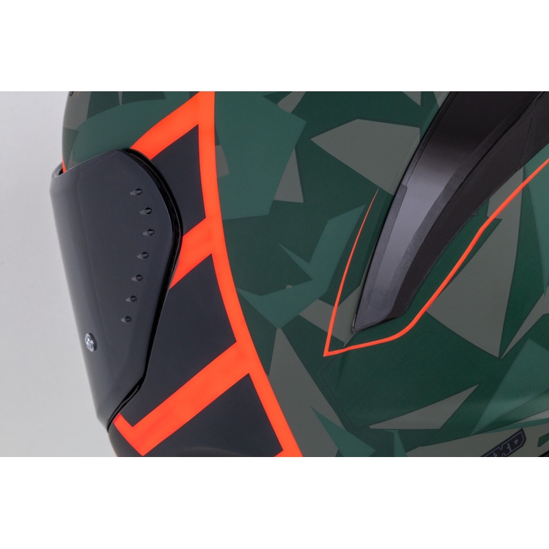 Integrierter Motorradhelm Cassida Aero ATCK camo grün-schwarz-grau-orange