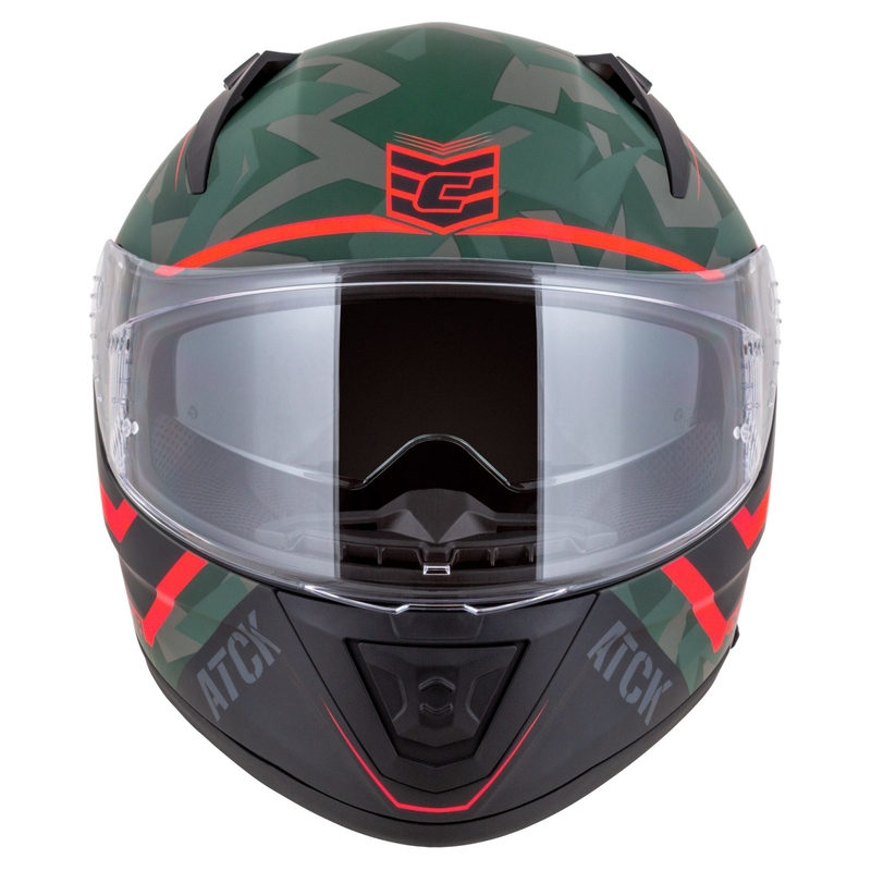 Integrierter Motorradhelm Cassida Aero ATCK camo grün-schwarz-grau-orange
