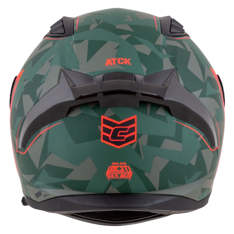 Integrierter Motorradhelm Cassida Aero ATCK camo grün-schwarz-grau-orange