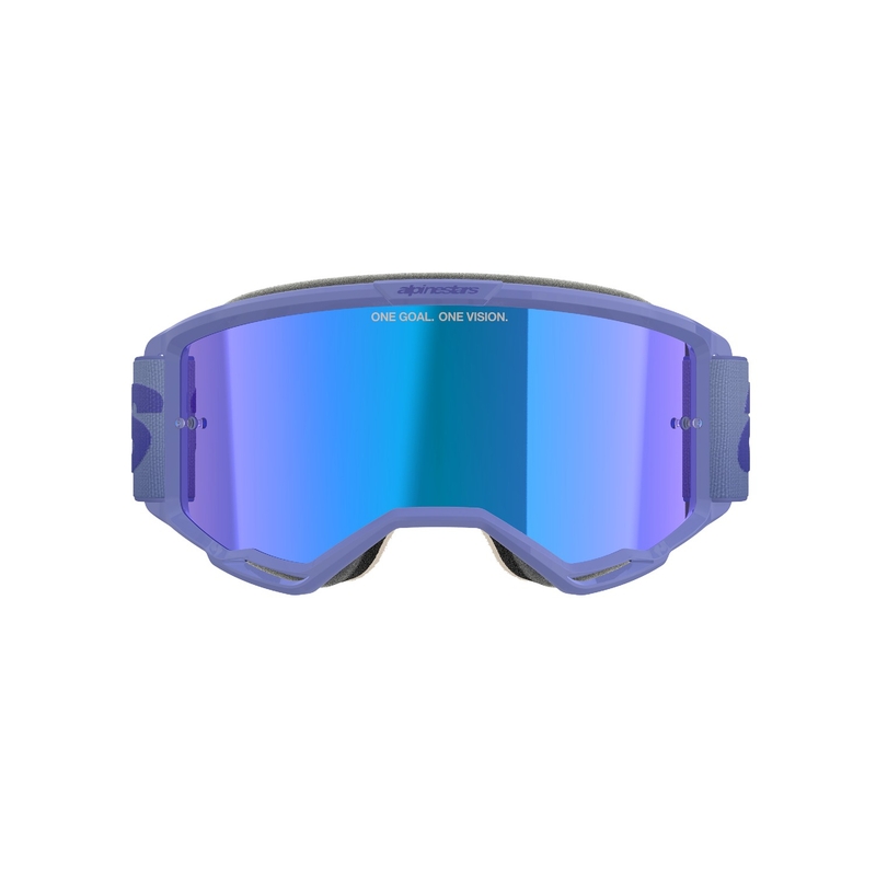Alpinestars Vision 5 Wordmark Motocross-Brille lila mit verspiegeltem blauem Plexiglas