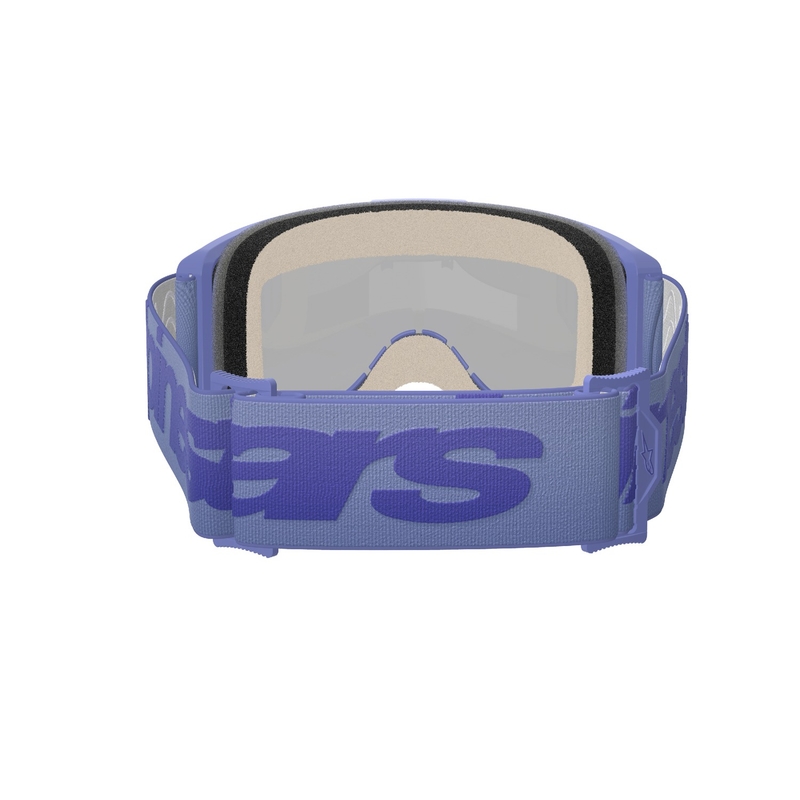 Alpinestars Vision 5 Wordmark Motocross-Brille lila mit verspiegeltem blauem Plexiglas