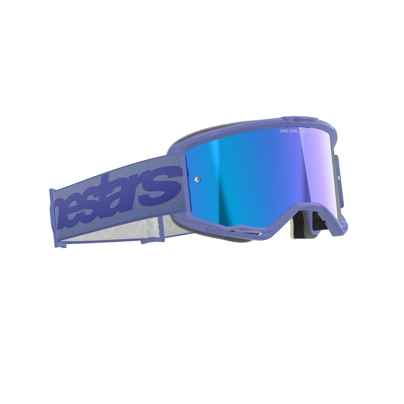 Alpinestars Vision 5 Wordmark Motocross-Brille lila mit verspiegeltem blauem Plexiglas