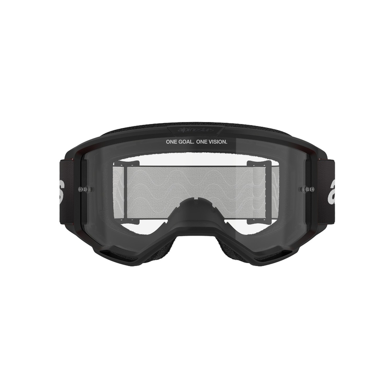 Alpinestars Vision 3 Wordmark Motocross-Brille schwarz mit klarem Plexiglas
