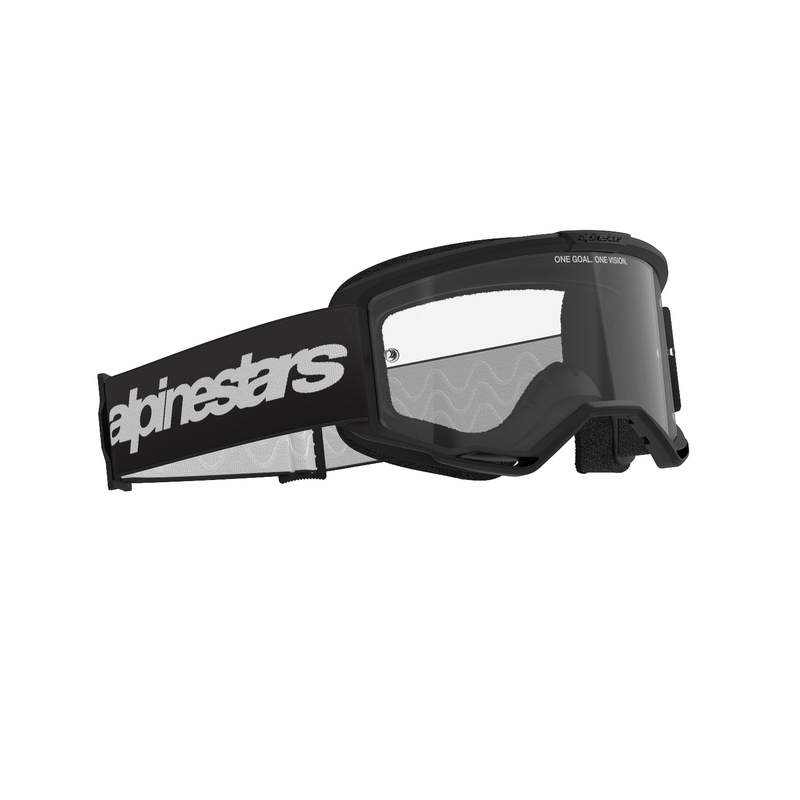 Alpinestars Vision 3 Wordmark Motocross-Brille schwarz mit klarem Plexiglas