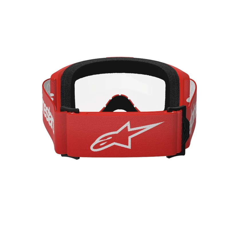Alpinestars Vision 3 Wordmark rote Motocross-Brille mit klarem Plexiglas