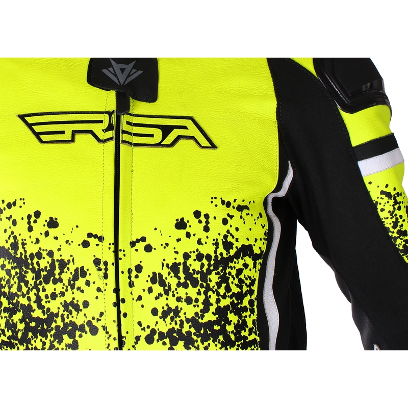 Motorradkombi RSA GT2 Schwarz-Weiß-Fluogelb Sale - II. Qualität Ausverkauf
