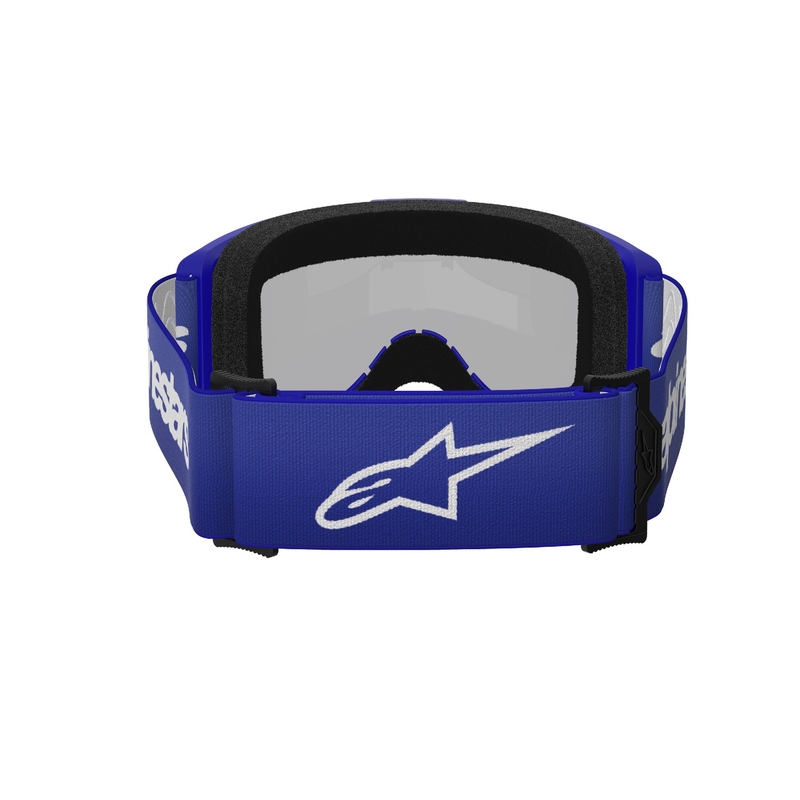 Alpinestars Vision 3 Wordmark Blue Motocross-Brille mit verspiegelten silbernen Gläsern