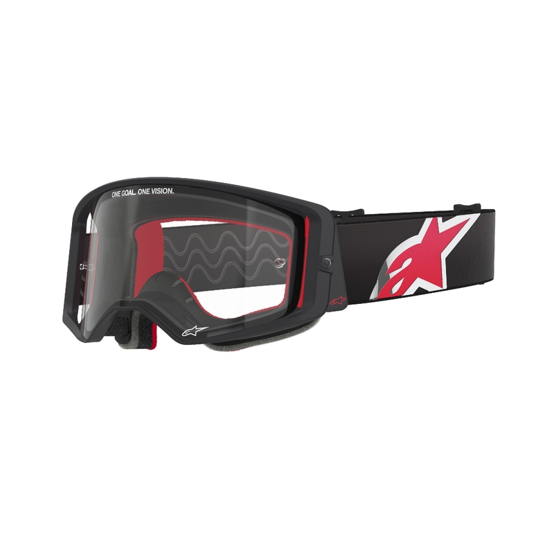 Alpinestars Supertech Corp Motocross-Brille schwarz-rot mit klarer Linse