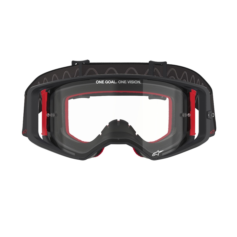 Alpinestars Supertech Corp Motocross-Brille schwarz-rot mit klarer Linse