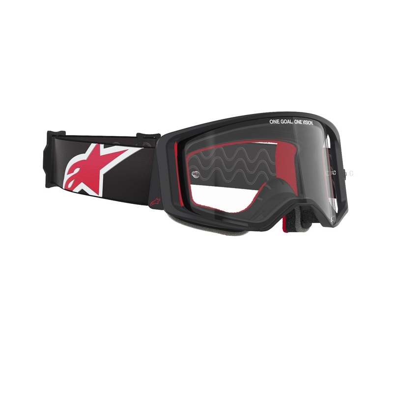 Alpinestars Supertech Corp Motocross-Brille schwarz-rot mit klarer Linse