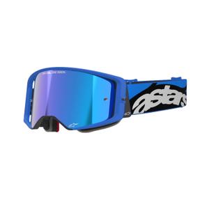 Alpinestars Supertech Stream Motocross-Brille blau mit spiegelblauer Linse
