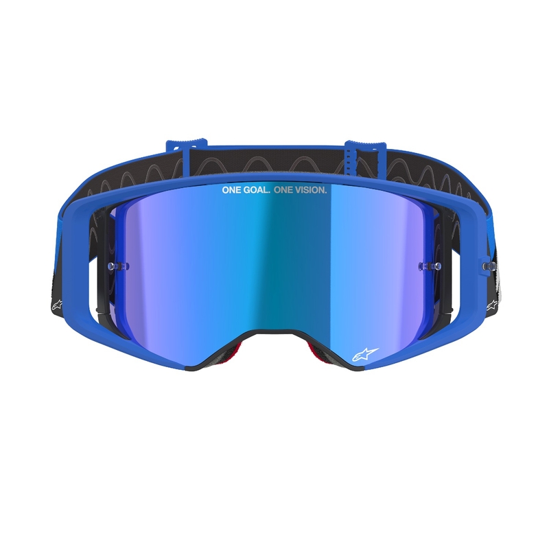 Alpinestars Supertech Stream Motocross-Brille blau mit spiegelblauer Linse