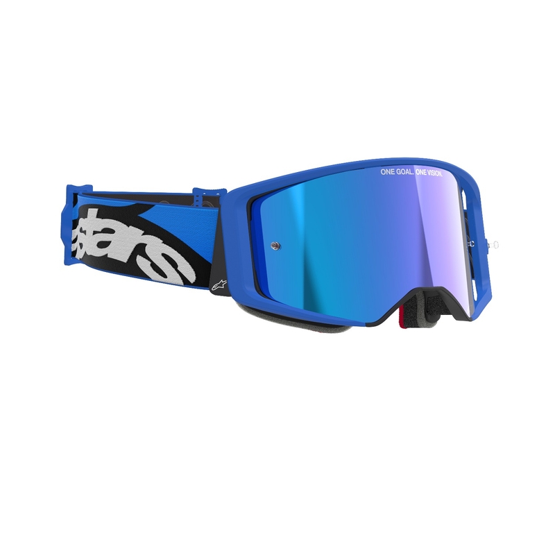 Alpinestars Supertech Stream Motocross-Brille blau mit spiegelblauer Linse