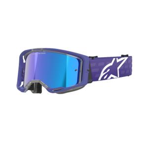 Alpinestars Vision 8 Corp Motocross-Brille lila mit verspiegelten blauen Gläsern