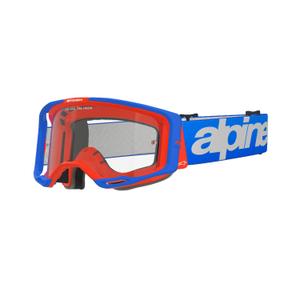 Motocross-Brille Alpinestars Vision 8 Wordmark blau-orange mit klarer Linse