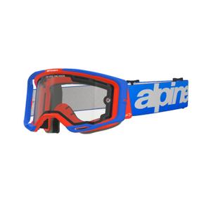 Alpinestars Vision 8 Wordmark Blau-Orange Motocross-Brille mit doppelter, beschlagfreier, klarer Linse