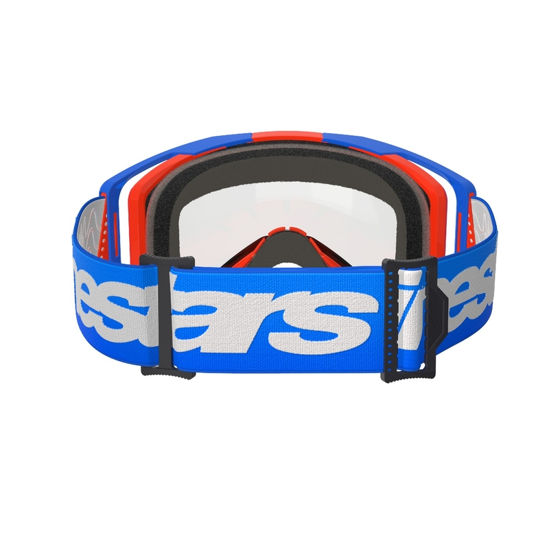Alpinestars Vision 8 Wordmark Blau-Orange Motocross-Brille mit doppelter, beschlagfreier, klarer Linse